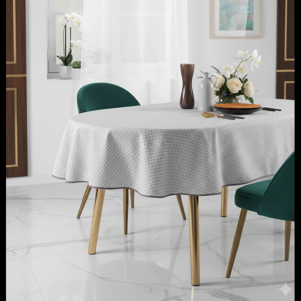 Éventail Infini ovale gris – Nappe anti-taches 12 €