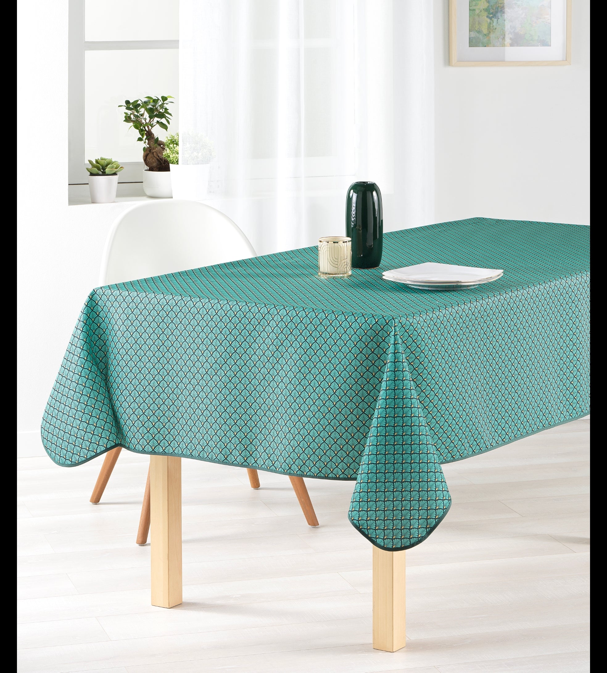 Éventail Infini vert – Nappe anti-tache dès 12 €
