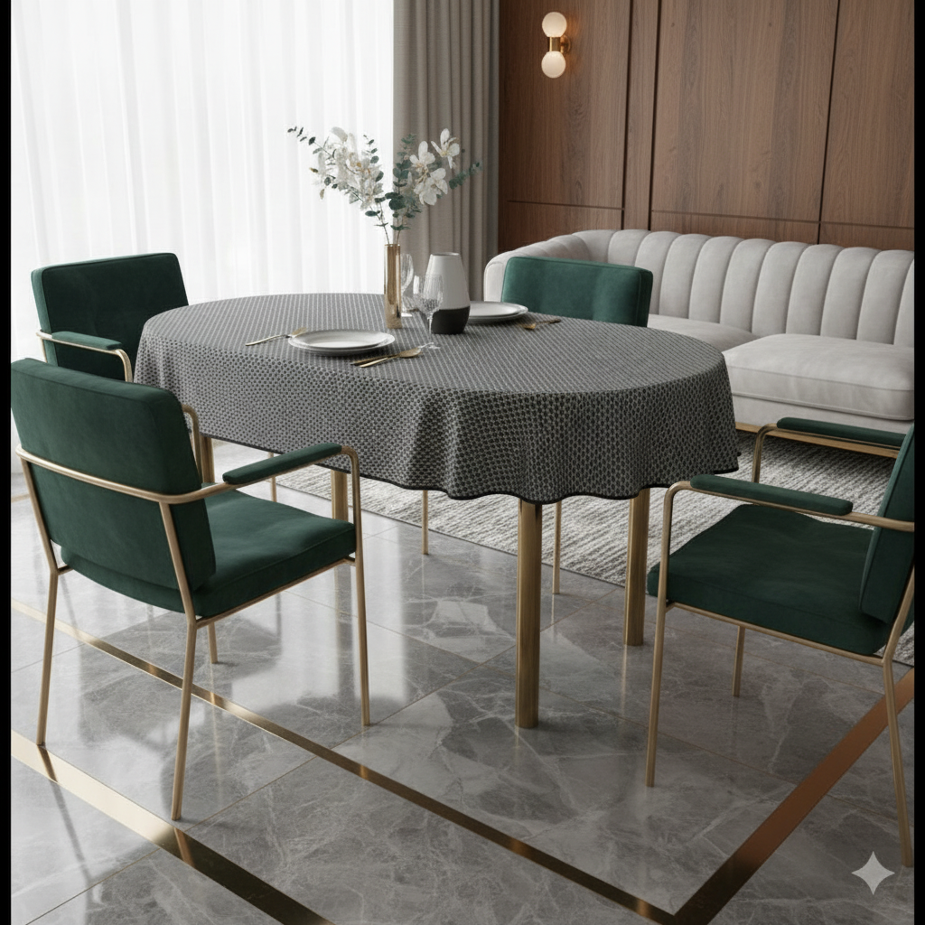 Éventail Infini ovale Noir – Nappe anti-tache 12 €