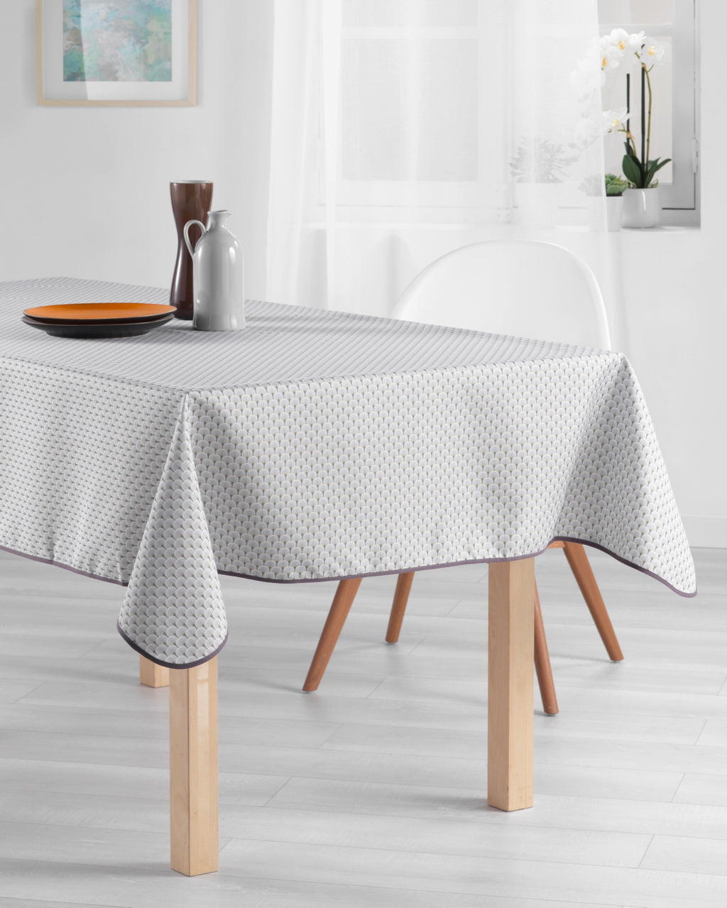 Éventail Infini Grise – Nappe anti-tache dès 12 €