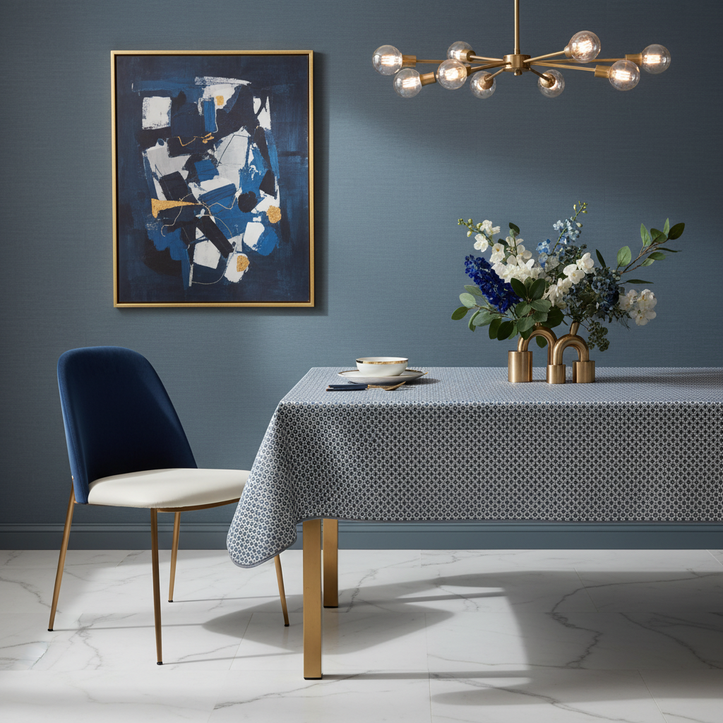 Éventail Infini Bleu – Nappe anti-tache dès 12 €