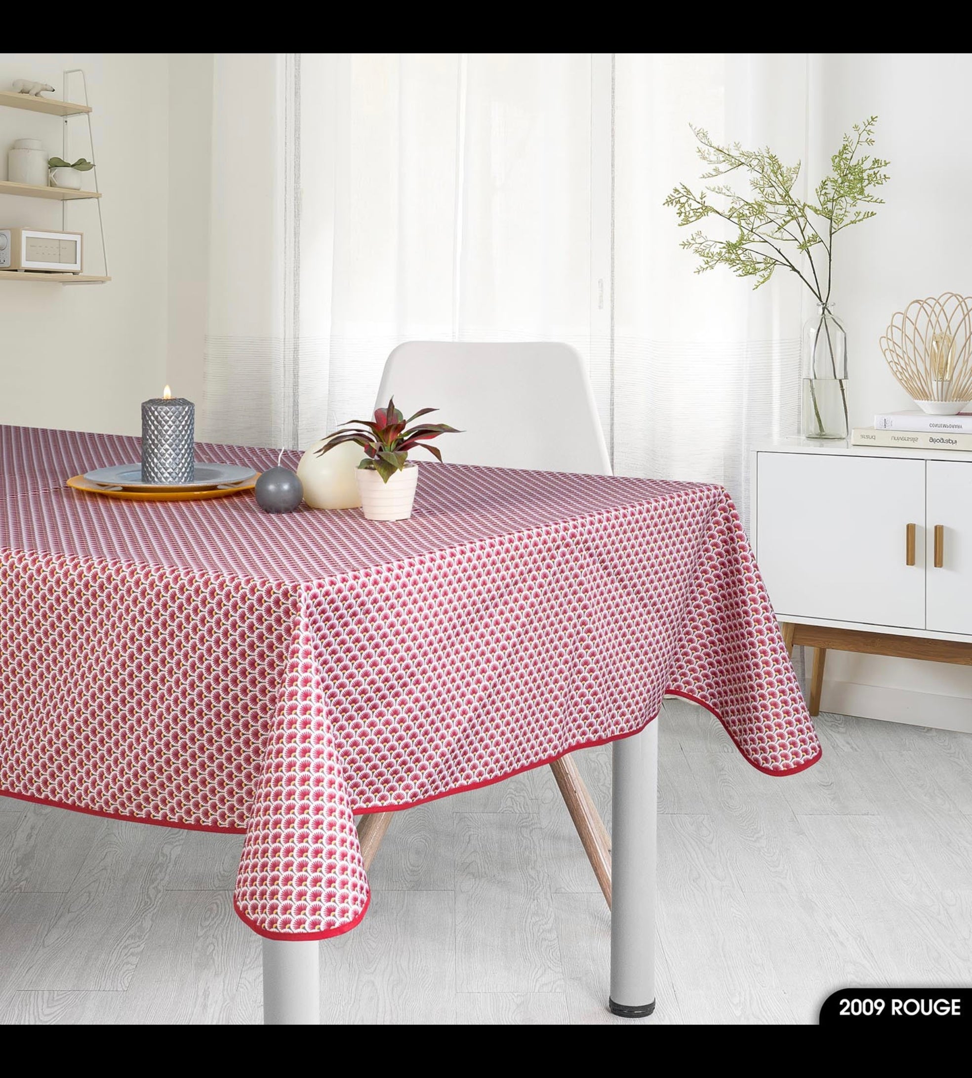 Éventail Infini Rouge – Nappe anti-tache dès 12 €