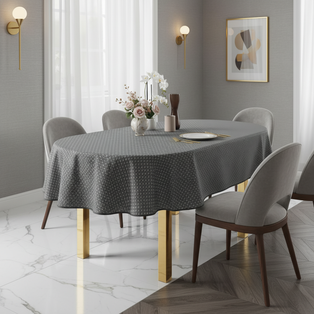 Éventail Infini ovale Taupe – Nappe anti-tache 12 €