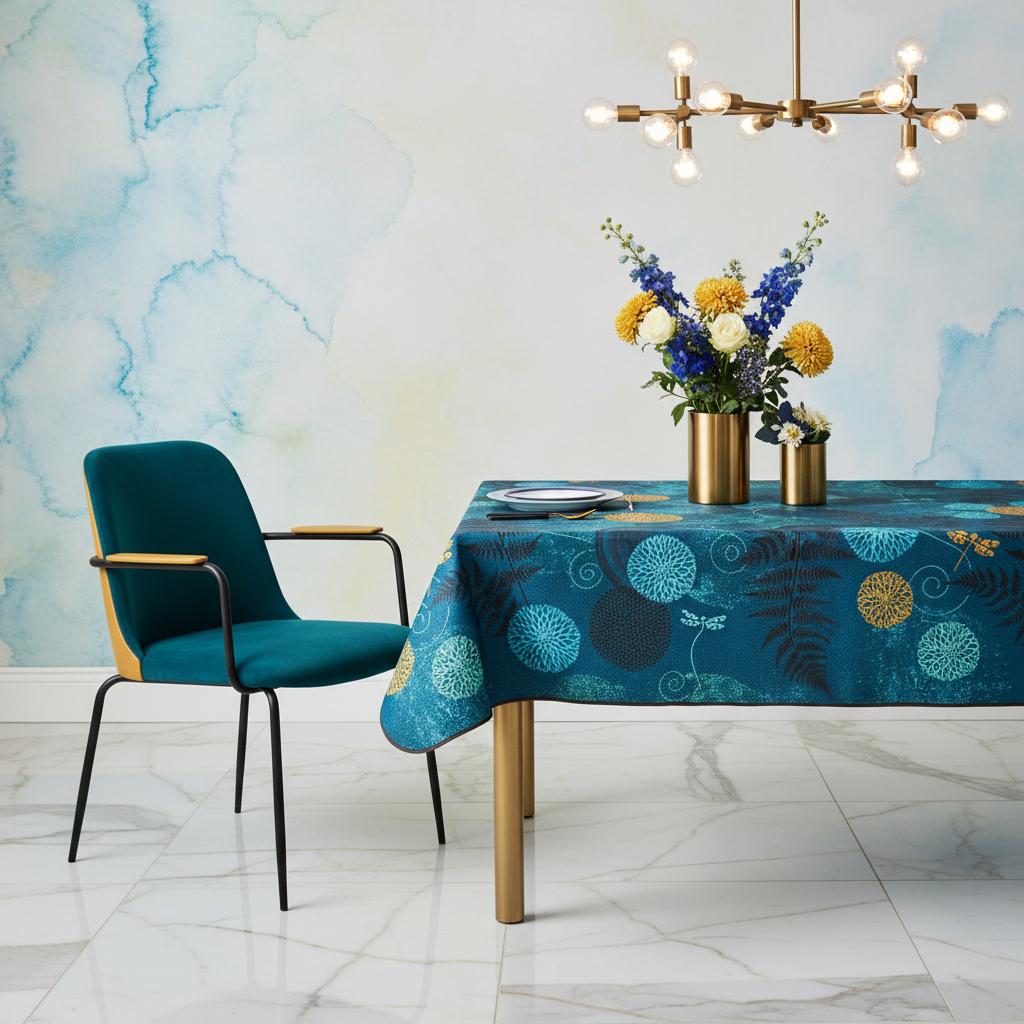 Jardin Enchanté Bleu – Nappe anti-tache dès 12 €