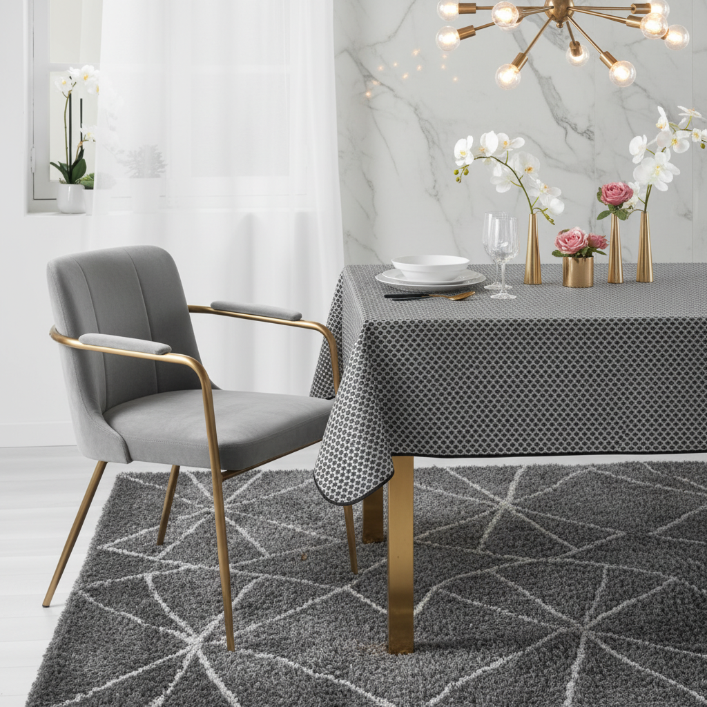 Éventail Infini Noir – Nappe anti-tache dès 12 €