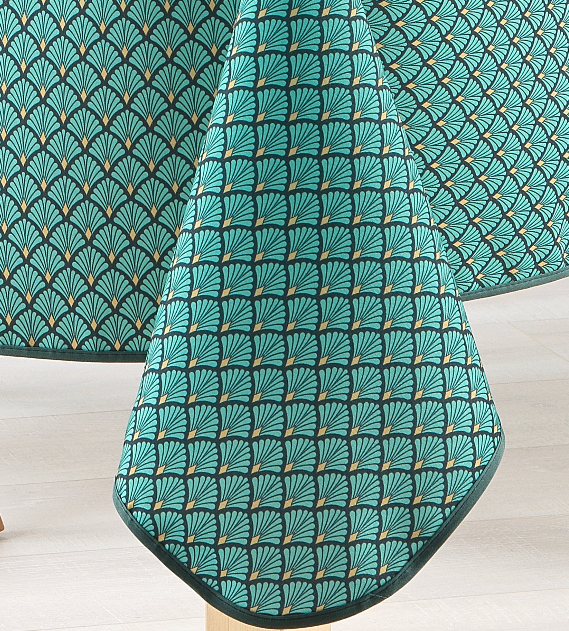 Éventail Infini ovale vert – Nappe anti-tache dès 12 €