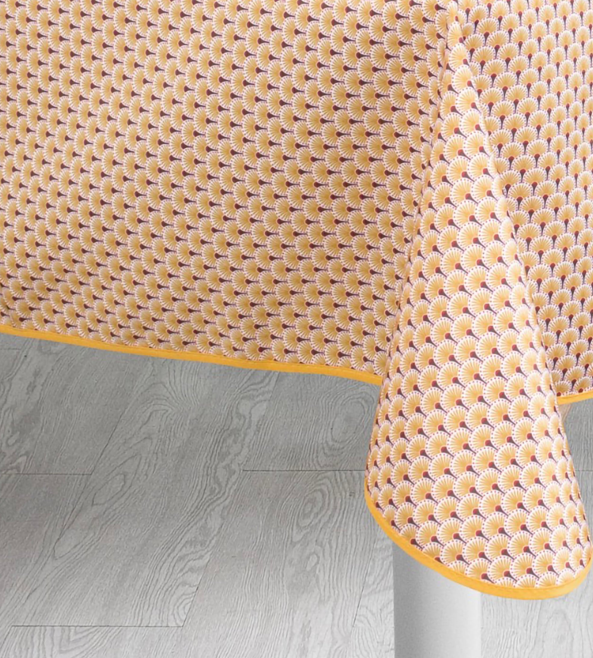 Éventail Infini ovale jaune – Nappe anti-taches dès 12 €