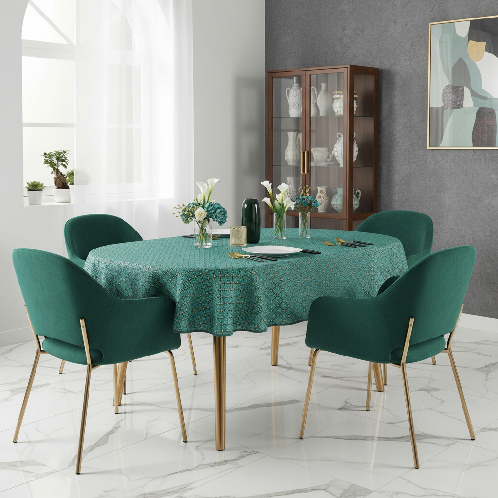 Éventail Infini ovale vert – Nappe anti-tache dès 12 €